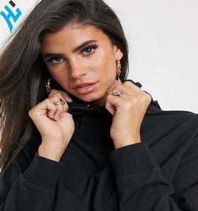 Alta calidad mujeres algodón poliéster pulóver Sudadera con capucha en blanco al por mayor personalizado grueso algodón sudaderas con capucha moda manga larga mujeres - Product Image 3