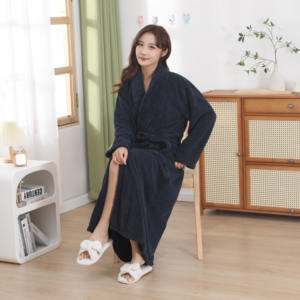 Grosir jubah mandi kain Velour dan Terry Kustom jubah mandi Hotel/Spa jubah mandi klasik - Product Image 2