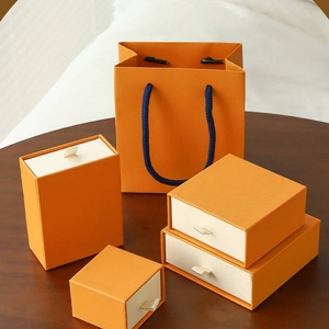 Yellow Drawer Paper Jewelry Box with Paper Handbag Assorted Jewelry <b>Boxes</b> for <b>Ring</b> Earrings Bracelet Packaging <b>Boxes</b> - Product Image 4