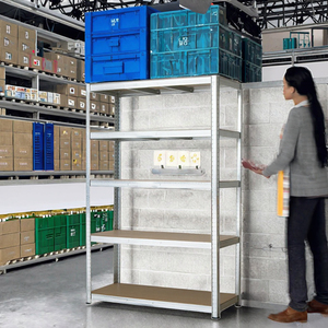 Étagère d'<span class=keywords><strong>angle</strong></span> <span class=keywords><strong>de</strong></span> rangement pliable en acier d'usine, sans boulons, robuste, multicouche, revêtement en poudre, protection contre la corrosion, rayonnage <span class=keywords><strong>de</strong></span> <span class=keywords><strong>garage</strong></span> - Product Image 2