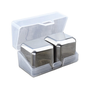 cuisine Ensemble Cadeau Facile À Nettoyer <span class=keywords><strong>En</strong></span> Acier Inoxydable recyclable De Refroidissement Du <span class=keywords><strong>Vin</strong></span> Pierre Whisky Froid Cube - Product Image 3