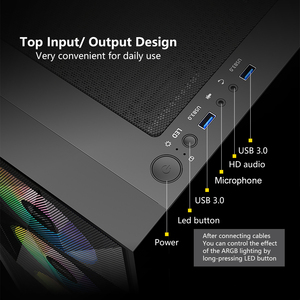 SAMA 3509 Tempered Glass bảng điều chỉnh máy tính giữa tháp ATX <span class=keywords><strong>PC</strong></span> chơi Game trường hợp tủ với bản lề mở <span class=keywords><strong>c</strong></span>ửa - Product Image 4