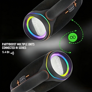 Altavoz Bluetooth Portátil <span class=keywords><strong>con</strong></span> Luces RGB Intermitentes, Subwoofer <span class=keywords><strong>con</strong></span> Bajos y Dos Micrófonos Inalámbricos - Product Image 6
