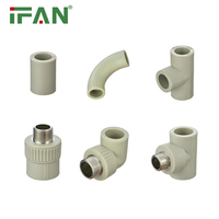Raccords de plomberie PPR IFAN, vente directe usine, raccords en T verts égaux 20-63mm pour tuyaux et raccords PPR