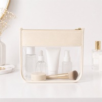 Sac de rangement pour maquillage en PVC transparent personnalisé, sacs cosmétiques en PVC imperméables, pochette à fermeture éclair pour les articles de toilette de voyage, emballage en gros