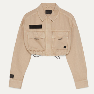 Chaquetas de trabajo de utilidad de Top corto de <span class=keywords><strong>mujer</strong></span> personalizadas de tela de sarga de alta calidad - Product Image 6
