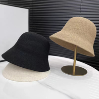 Sombrero de Paja de Rafia de Alta Calidad ALLCH, Sombrero de Sol de Lujo para Mujer, Estilo Cloche