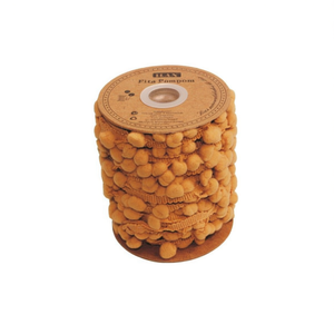 Nastro Pom Pom 2 Cm 20 Iarde Colore Caramello per Decorazioni e Artigianato - Product Image 1
