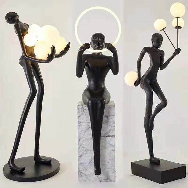 High Quality Modern Designer Lampara De Pie Decor Humanoid Outdoor Lampadaire Salon Sculptural Led Floor Lamp for Home