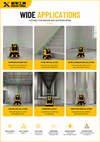 Niveau laser vert haute précision Huake pour usage intérieur/extérieur, 2 lignes, qualité industrielle, alimenté par batterie, auto-nivelant, 0-3m, 1 an