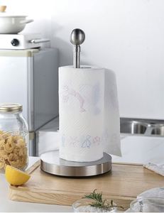Convenient Metal <b>Standing</b> Paper <b>Towel</b> Holder with Roll-On Design for Kitchen and Bathroom Countertops - Product Image 2