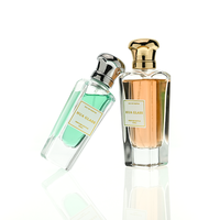 Flacon pulvérisateur de parfum de luxe transparent en gros, 50 ml, 75 ml, vide, en verre noir avec capuchon en alliage de zinc et boîte