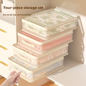 Transparent <b>Bedding</b> Storage Bag, Four Piece Set, Sheet Organizer Bag, Bedroom Wardrobe, Under Bed Drawer Storage <b>Box</b> - Product Image 2