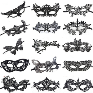 Black party adult festival <span class=keywords><strong>halloween</strong></span> masquerade secret decoration club dance face eye decoration lace sexy mask - Product Image 1