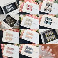 Faux ongles à presser, collection de produits finis faits à la main, ongles amovibles longs et courts