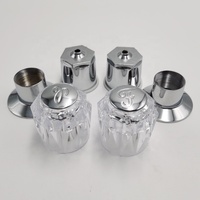 Bouton acrylique Transparent chromé en alliage de zinc volant à poignée unique vanne de douche salle de bain poignée de robinet chaud et froid