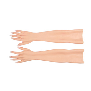 Guanti in Silicone Realistici da 60 cm per Donna con Protesi Unghie e Copertura per Braccio, Ideali per Crossdresser, Cosplay e Transgender - Product Image 1