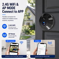 Sonnette vidéo intelligente Tuya WiFi 5 pouces avec caméra de visiophone, 2MP HD, grand angle, détection de mouvement PIR, vision nocturne
