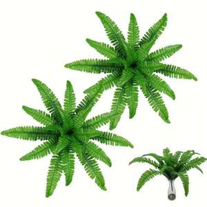 Hojas Artificiales de Bajo MOQ, Bonsái, Hierba Persa, Decoración para el Hogar, Plantas de Fondo, Hojas Verdes Artificiales de Aspecto Natural para Pared - Product Image 1