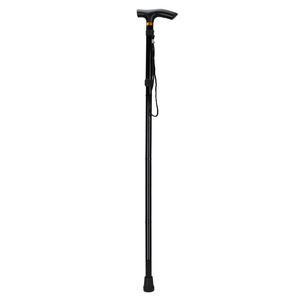 Canne télescopique pliable Zekang en alliage d'aluminium noir, bâton de marche réglable pour la randonnée et les activités de plein air - Product Image 1