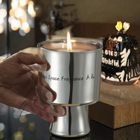 Bougie parfumée en métal avec logo personnalisé, faite à la main en cire de soja, cadeau de Noël, décoration d'intérieur, parfum longue durée