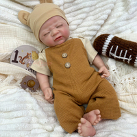 Poupée bébé garçon réaliste en silicone pleine masse de 18 pouces, peinte à la main, souple, nouveau-né, avec vêtements