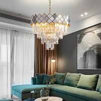 Lustre en aluminium de luxe Offre Spéciale, lustre moderne en cristal chromé argenté