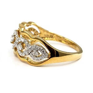 Bagues de mariage pour femmes en or jaune 18 carats avec diamant naturel VS taille brillant, sertissage à griffes, design romantique, vente en gros de Chine (HK) pour fêtes - Product Image 2