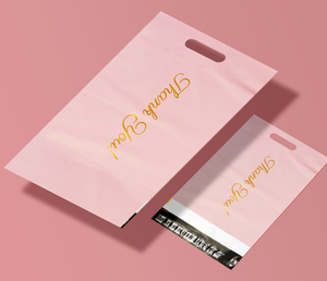 Bolsas de Plástico para Envíos de Ropa con Logotipo de Agradecimiento en Color Rosa, Bolsas de Envío con Asa para Entrega Exprés - Product Image 5