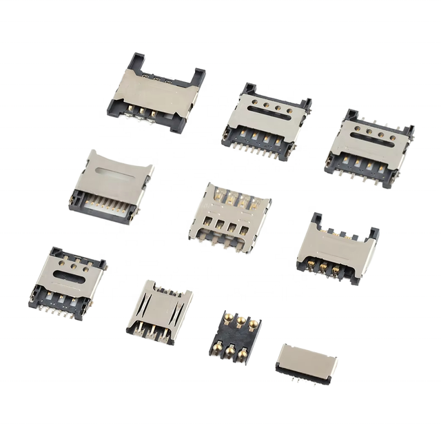 1P Copper Push-in Push-push Type Nano SIM Card Holder Socket Connector