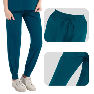 HZMNOI Women's V-Neck <b>Scrub</b> <b>Set</b> Short Sleeve Moisture Wicking Knitted Hospital Uniform Split <b>Set</b> For Medical Staff - Product Image 3