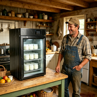 Armoire de Fermentation Commerciale pour Yaourt, Incubateur Laitier Noir à Porte Vitrée Simple, Sans Réfrigération
