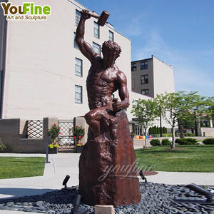 YOUFINE tamaño real famoso latón bronce hecho a sí mismo hombre estatua latón cuerpo constructor <span class=keywords><strong>escultura</strong></span> para decoración <span class=keywords><strong>de</strong></span> jardín al aire libre - Product Image 4
