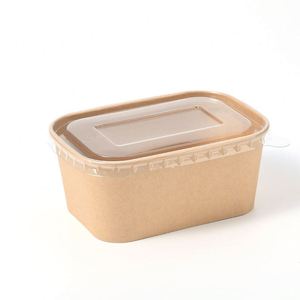 Disposable Eco-Friendly Biodegradable Kraft Paper Salad Soup <b>Bowls</b> <b>With</b> <b>Lids</b> <b>Microwaveable</b> & Refrigerator Safe Camping Tableware - Product Image 2