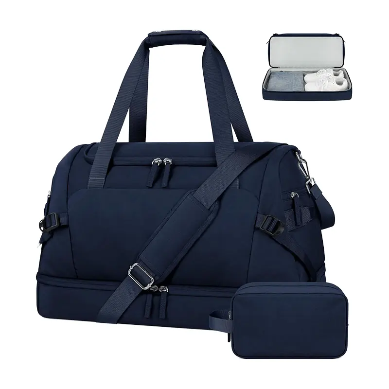 Tas Travel pabrik Oem tas olahraga bepergian tas Duffel Travel Handbag dengan kompartemen sepatu