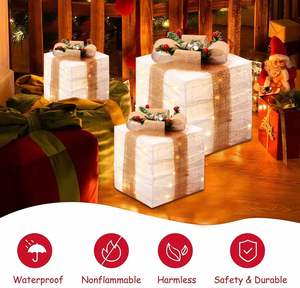 Falda para árbol de Navidad iluminada para interiores, con motivos navideños, para fiestas, jardín y patio, juego de cajas de regalo, decoraciones luminosas - Product Image 3