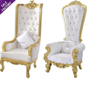 Wholesale Hotel Luxury Royal Throne <b>Chair</b> Event Gold White Wedding king and Queen <b>Chairs</b> Throne <b>Chair</b> - Product Image 2