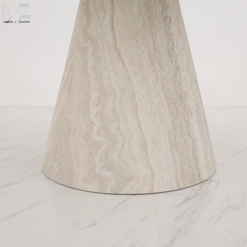 travertine round dining table