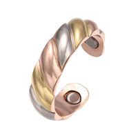 Pulseras Magnéticas de Cobre Puro 99.99% Hechas a Mano al por Mayor, Brazaletes Minimalistas Ajustables de Alambre de Cobre para Alivio del Dolor