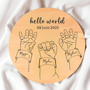 Newborn Name Disc, Baby Birth Announcement Sign, Personalized Name Sign for Hospital, Wood Newborn <strong>Photo</strong> Prop, Baby Shower Gift - Product Image 5