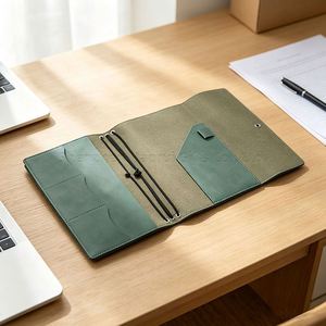 Foldable Travelers Notebook Cover <b>Refillable</b> Leather Journal Holder Card Slots Pocket <b>Pen</b> Holder - Product Image 3