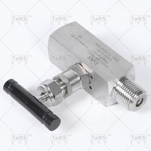 Vanne à aiguille hydraulique en acier inoxydable avec manomètre, filetage interne, vanne à aiguille de régulation de débit - Product Image 1