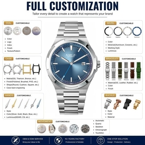 Montre mécanique pour homme de style professionnel à faible MOQ, avec mouvement automatique, boîtier et bracelet en acier inoxydable, marque privée - Product Image 2