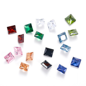 พลอยเซอร์โคเนียสังเคราะห์ทรงสี่เหลี่ยมขนาด 6/8/10 มม. สีแดง ความเงางามสูง - Product Image 4