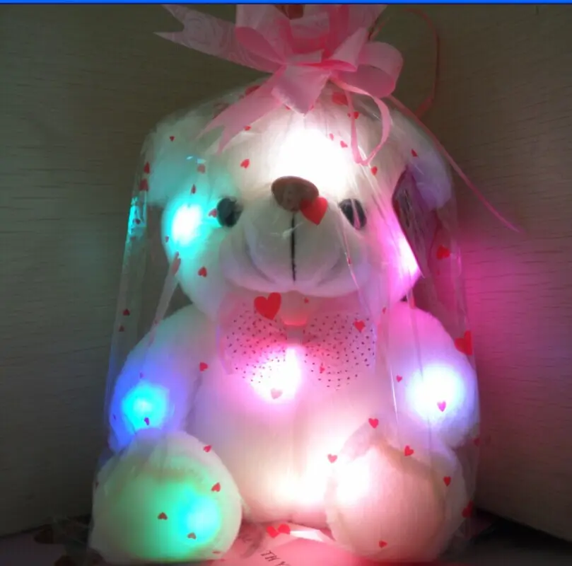 Lampu Led Bersinar Warna-warni Populer Boneka Beruang Mainan Mewah 7 Mewarnai Mengubah Hadiah Paskah