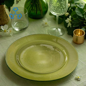 Grosir pelat pengisi daya cakram kaca radiasi sebening kristal desain klasik untuk pesta restoran dekorasi meja acara liburan - Product Image 1