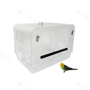 Yageli China Fabriek Custom Clear Transparant Grote Acryl Papegaai Huisdier Vogel Douche Box Badkooi - Product Image 2