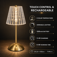 Lampe de bureau LED sans fil moderne et réglable, rechargeable USB Type-C, à intensité variable tactile, batterie portable incluse, autonomie 5-6 heures pour bureaux