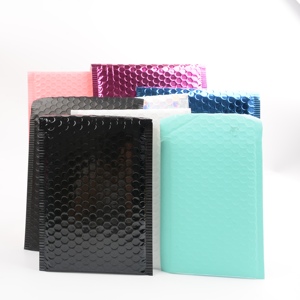 Logotipo personalizado Rosa Negro Metálico Envío Poly Bubble Mailers Wrap Bolsas Sobres acolchados Bolsas de embalaje - Product Image 3