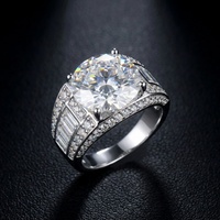 Bague Hip Hop personnalisée en argent sterling 925, 15 carats, sertie de moissanite GRA VVS 14 mm, pour hommes, passe le testeur de diamant